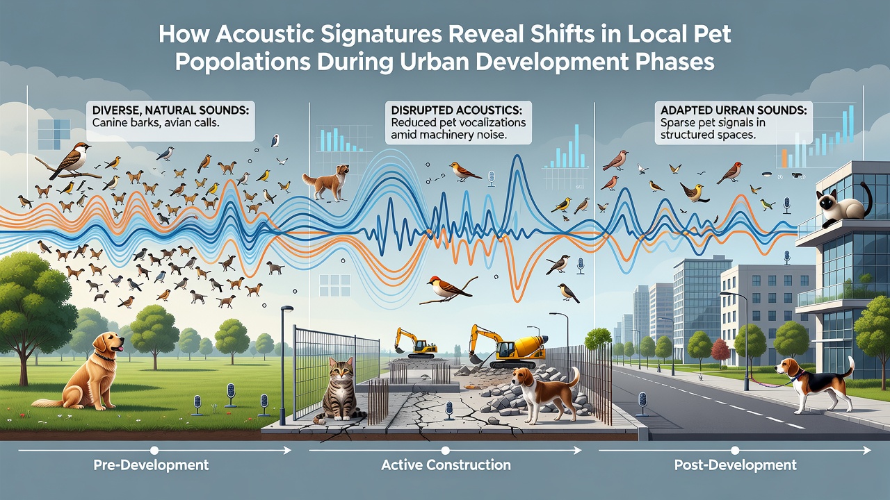 Acoustic monitoring equipment capturing urban soundscapes near residential pet habitats
